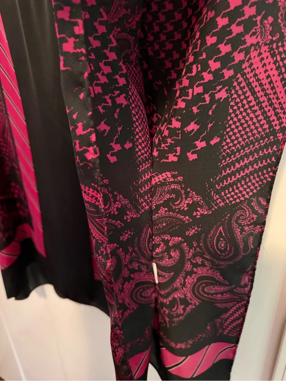 Michael Kors Black and Fuchsia Patterned Tunic Top